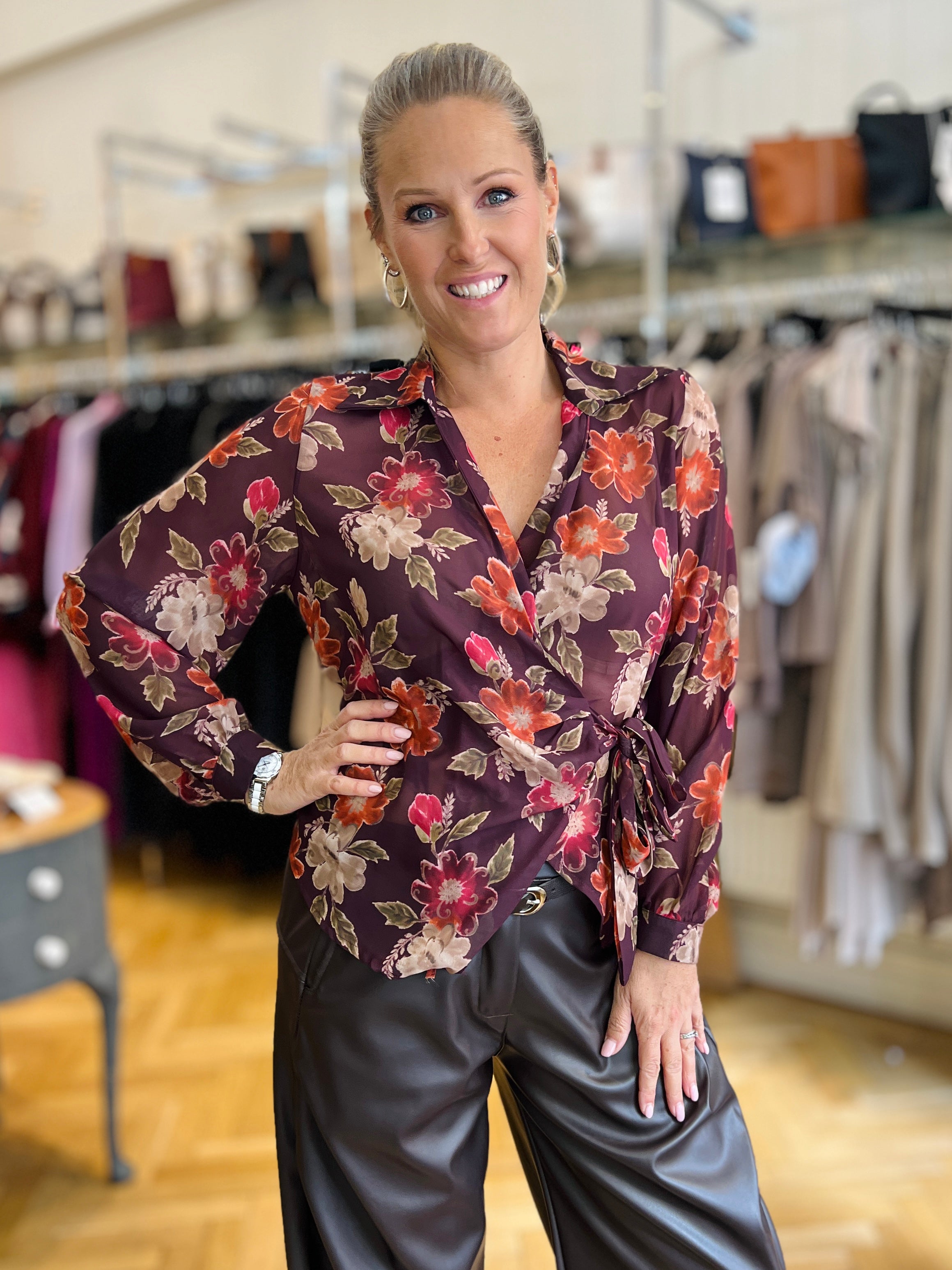 Floral  Wrap Blouse