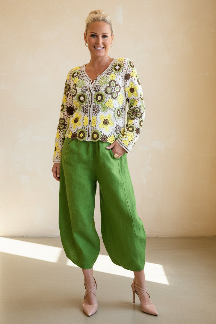 Linen Barrel Leg Cullottes