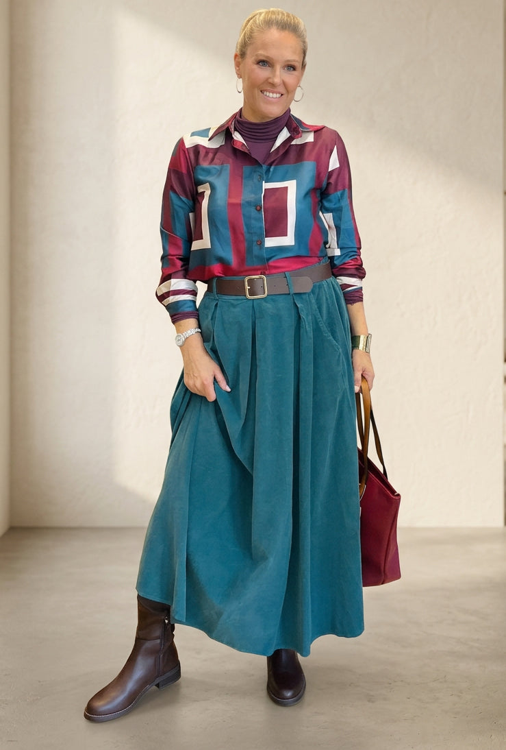 Corduroy Midi  Skirt