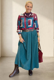 Corduroy Midi  Skirt