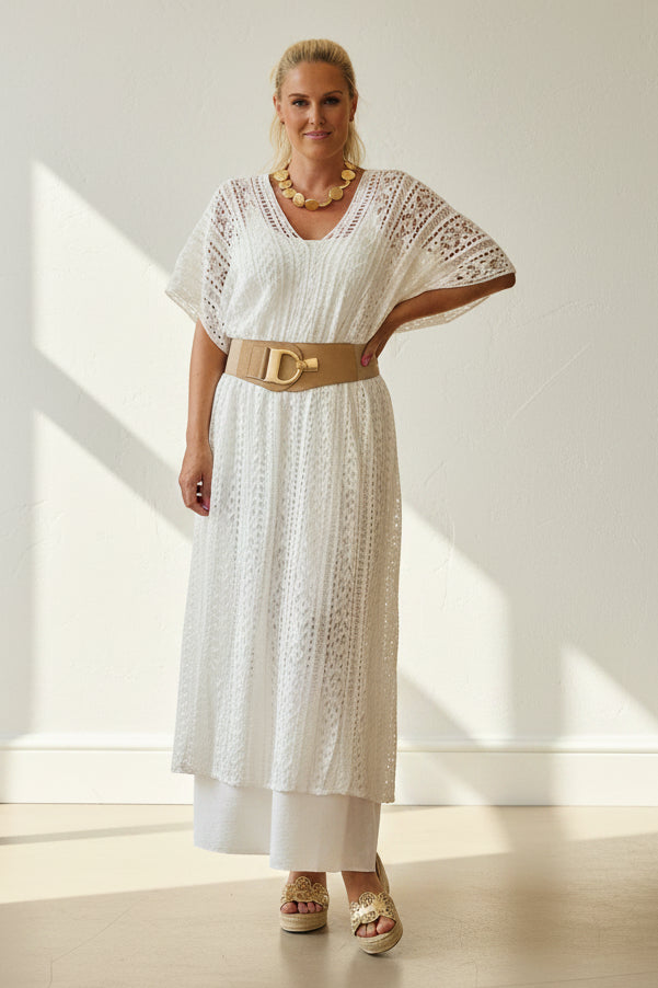 Sun Kissed Light Crochet Kaftan