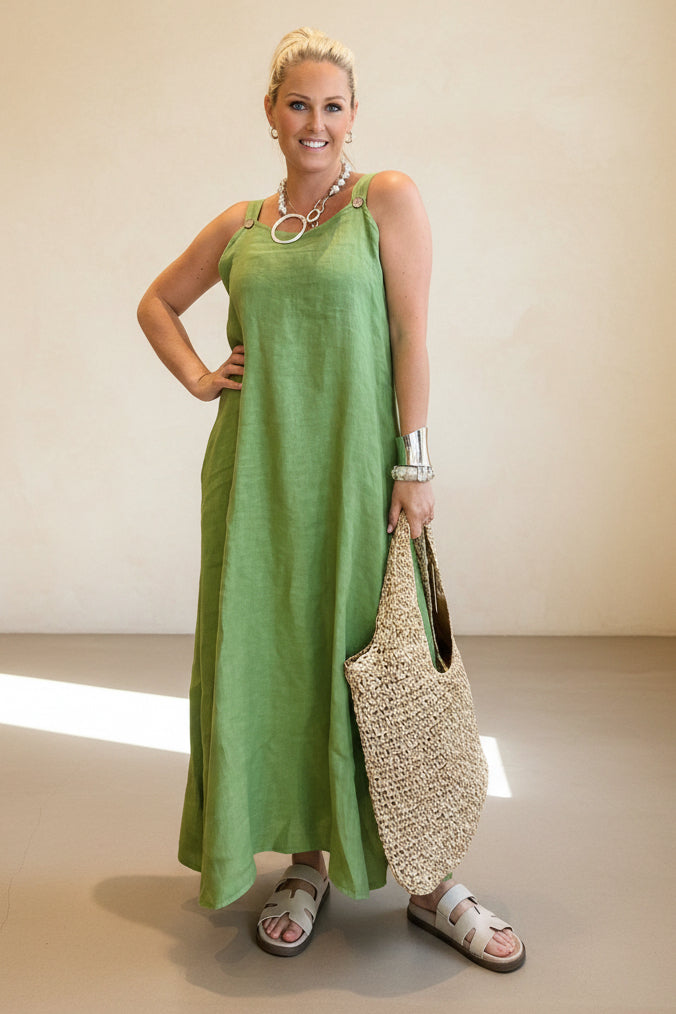 Linen Pinafore Dress