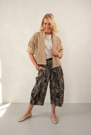 Velvet-Touch Animal Barrel Trousers