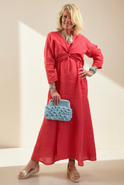 Scallop Raffia Clutch Bag