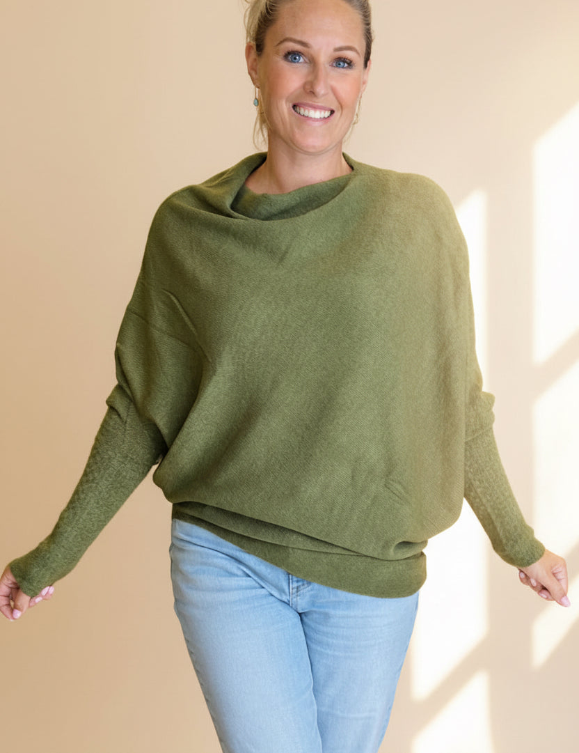 Asymmetric Slouch Italian Soft Knit