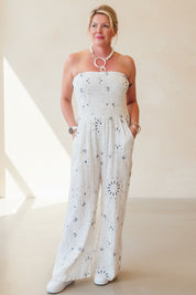 Bandana Print Strapless Jumpsuit