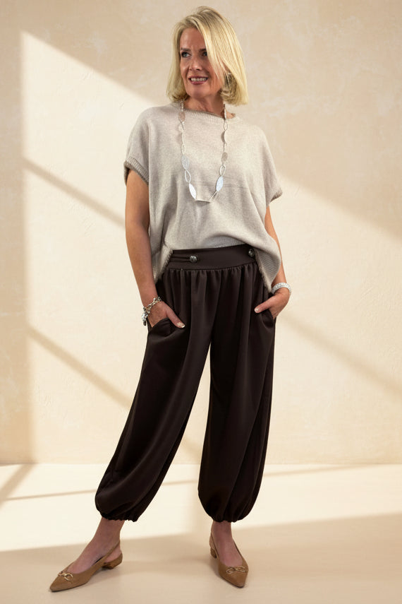 Military Detail Harem Sweat Pants