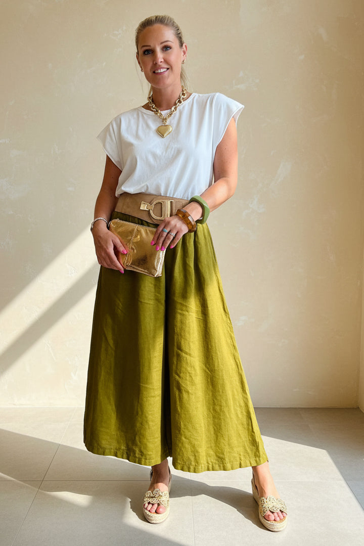 Linen Wide Leg Cullottes