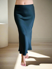 Satin Bias Cut Skirt - Plain