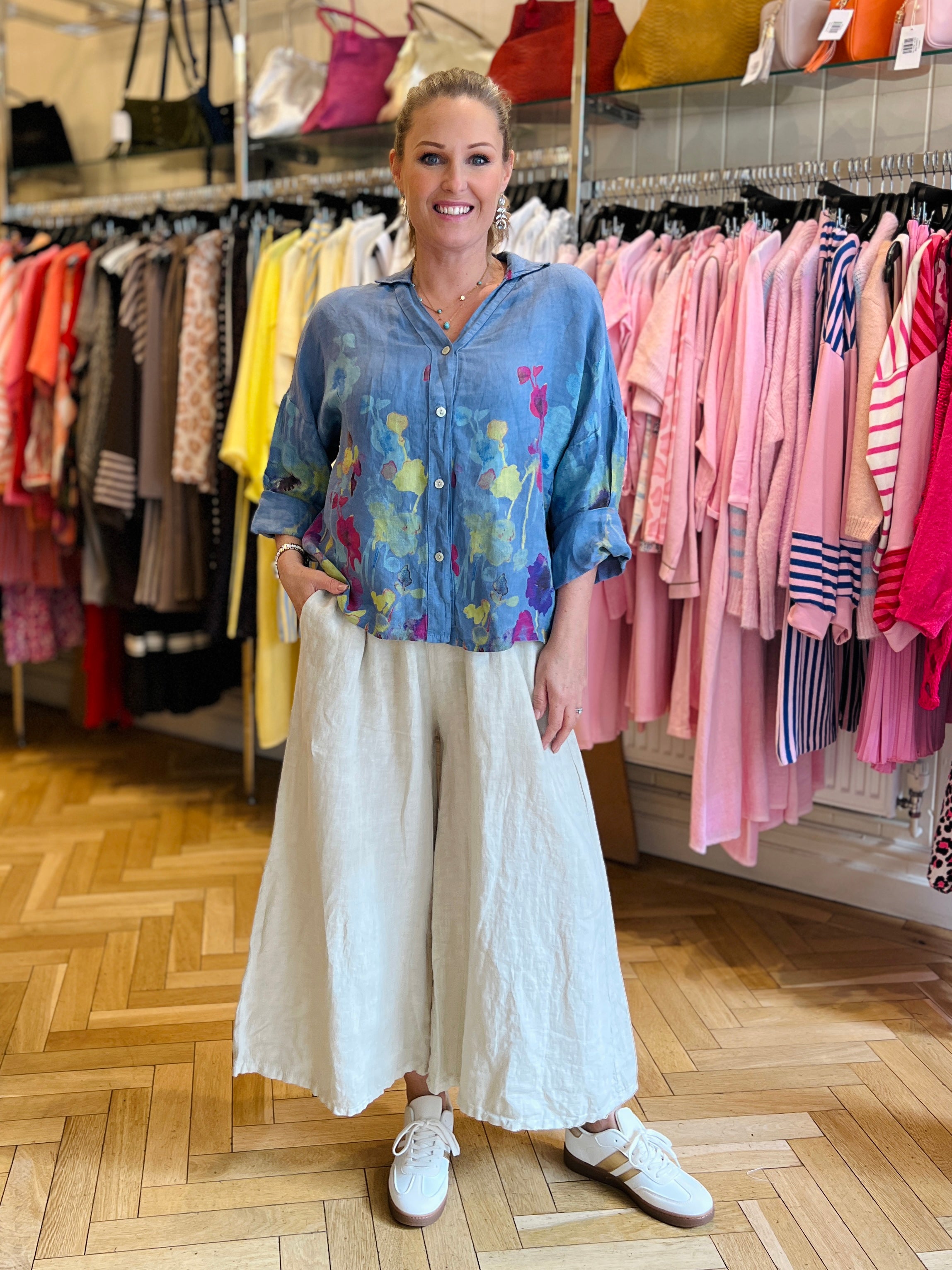 Claudia Painted Linen Shirt