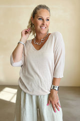 Linen Blend Layering Top