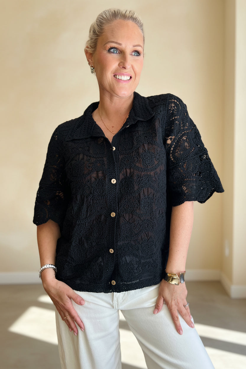 Crochet Collared Shirt