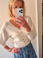 Baloon Sleeve Italian Knit Cardi