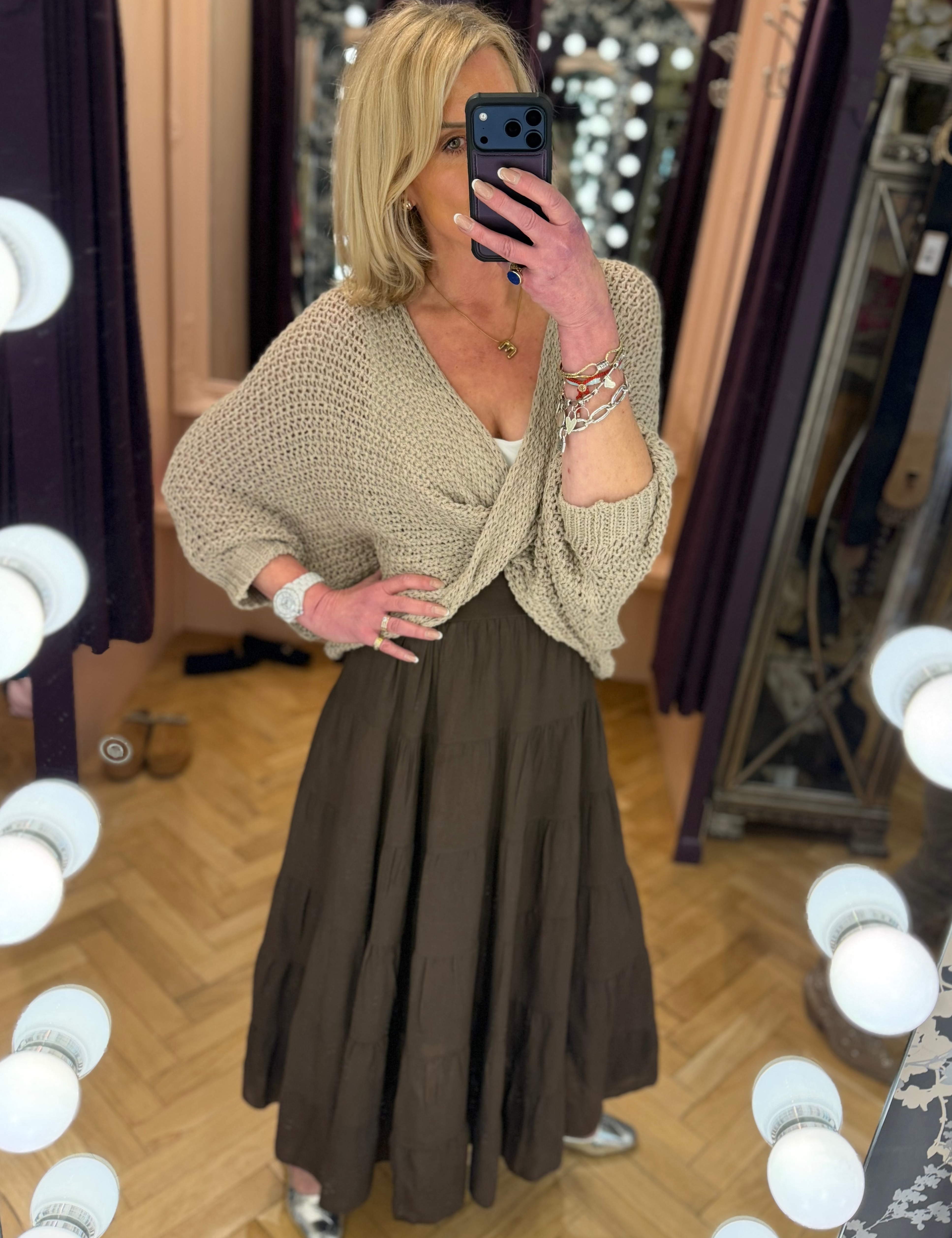 Tiered Cotton Maxi Skirt