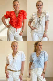Linen Ruffle Top