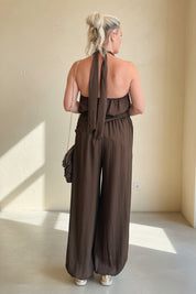 Lisa Plaited Halter Top Coord