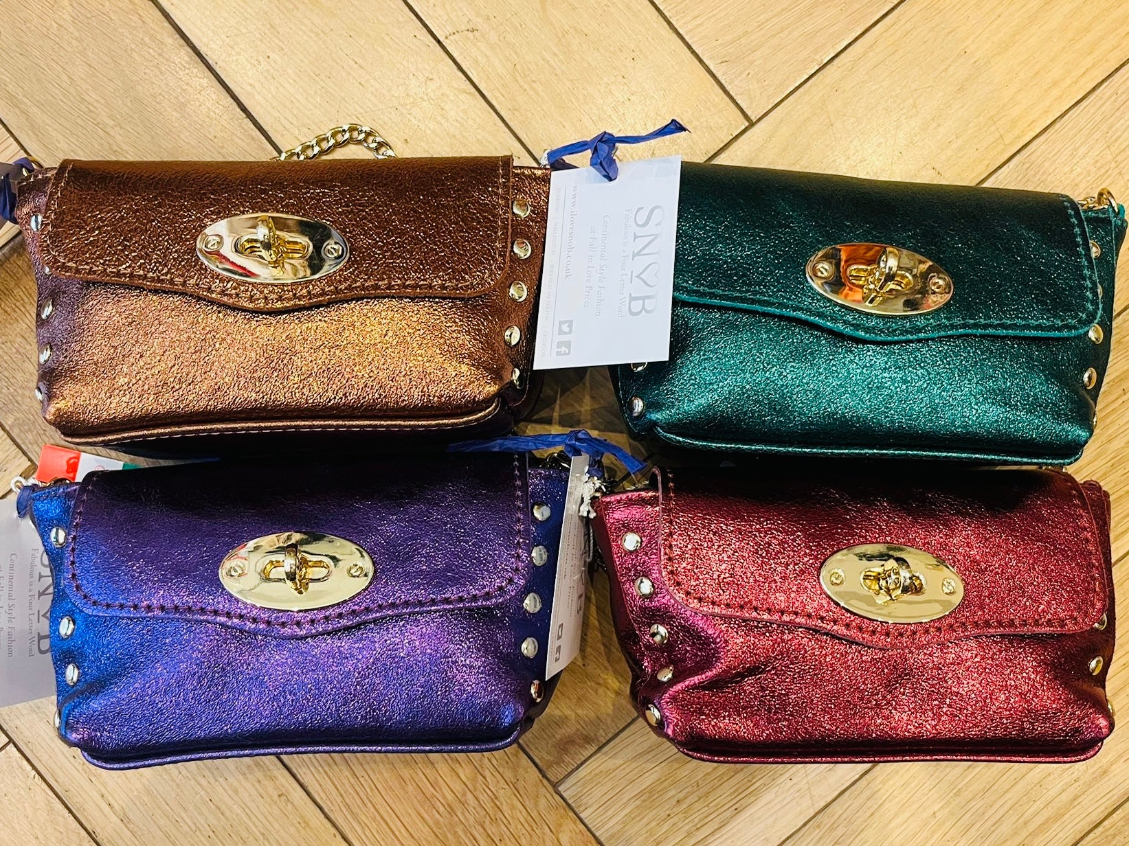 Piccola  Italian Bag - Metallic Leather