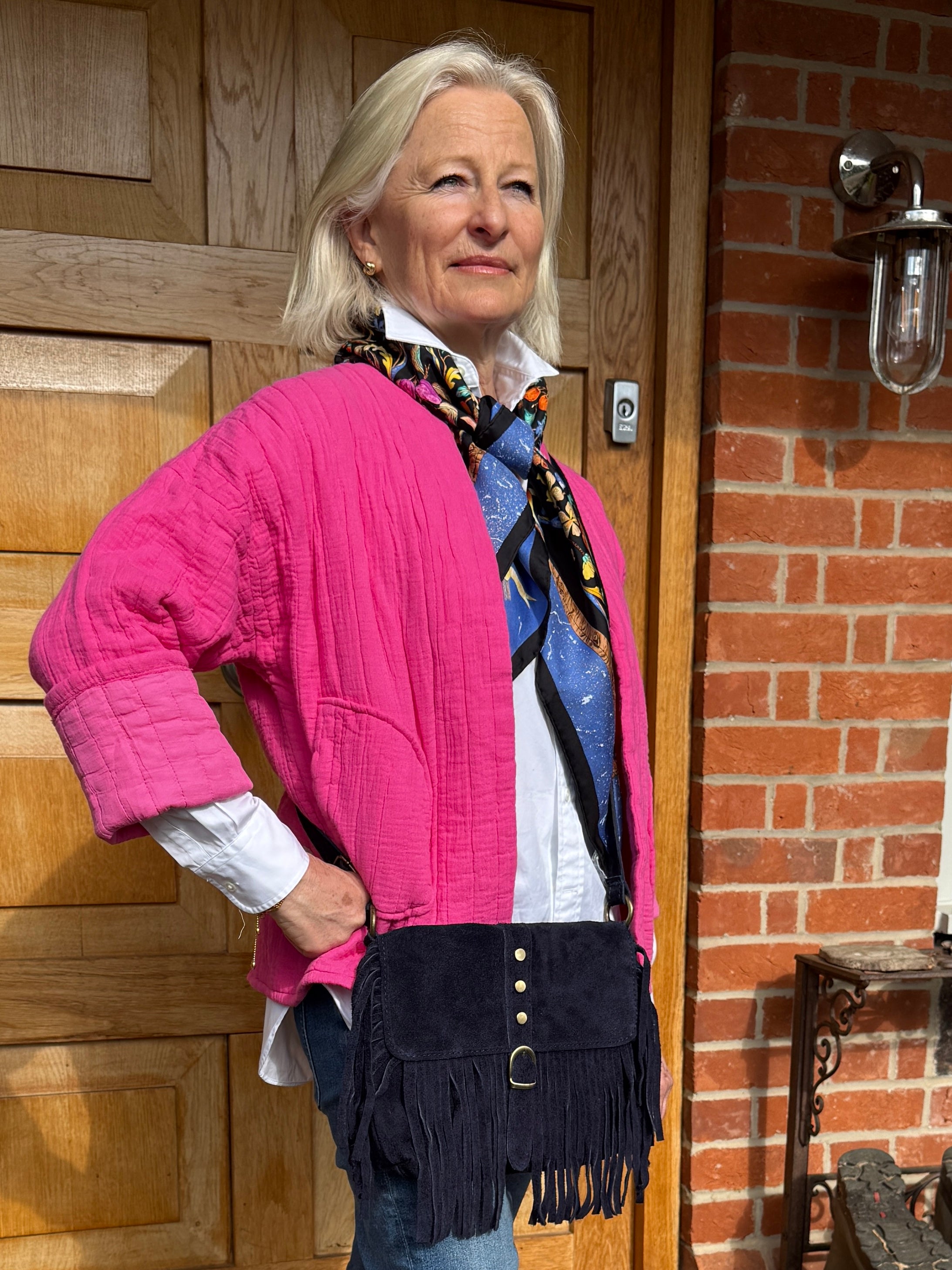 Suede Fringed Messenger Bag