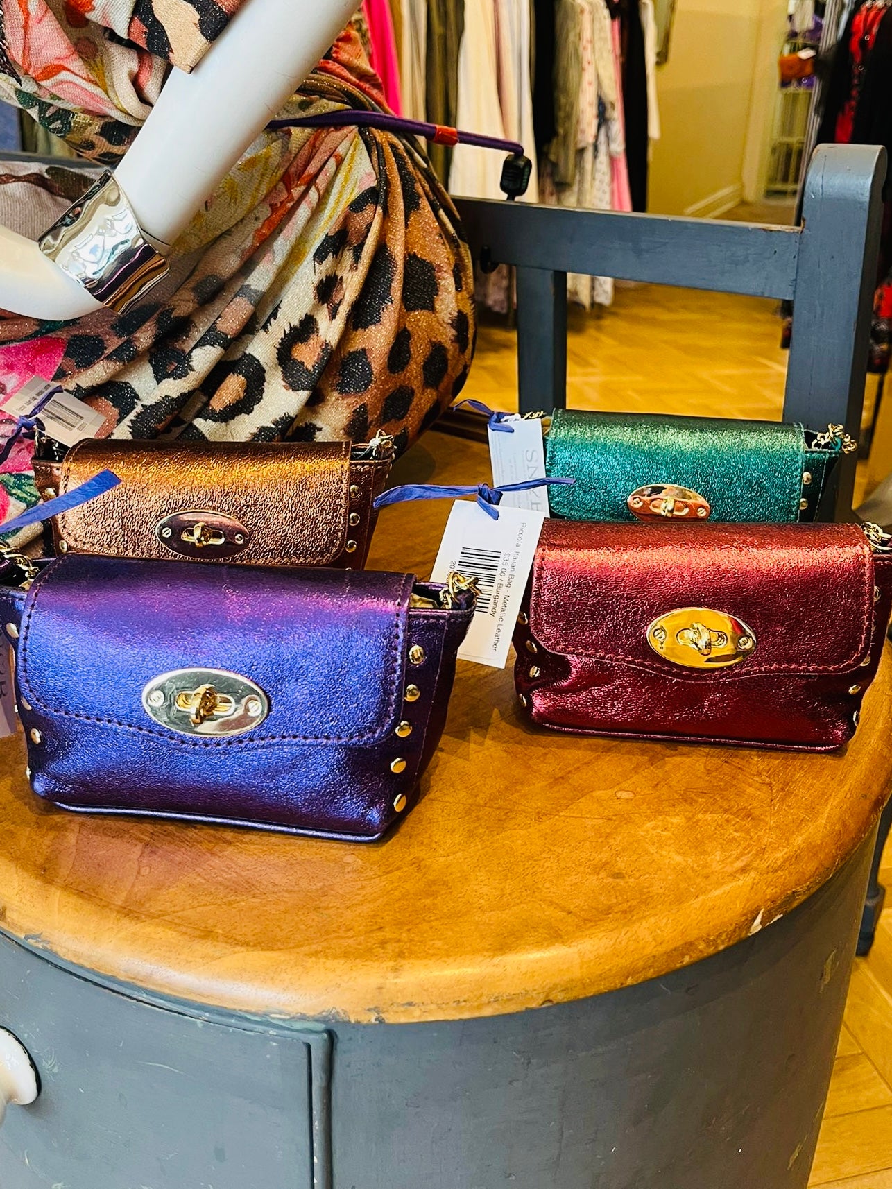 Piccola  Italian Bag - Metallic Leather