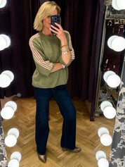 Iconic Stripe Sleeve Knit