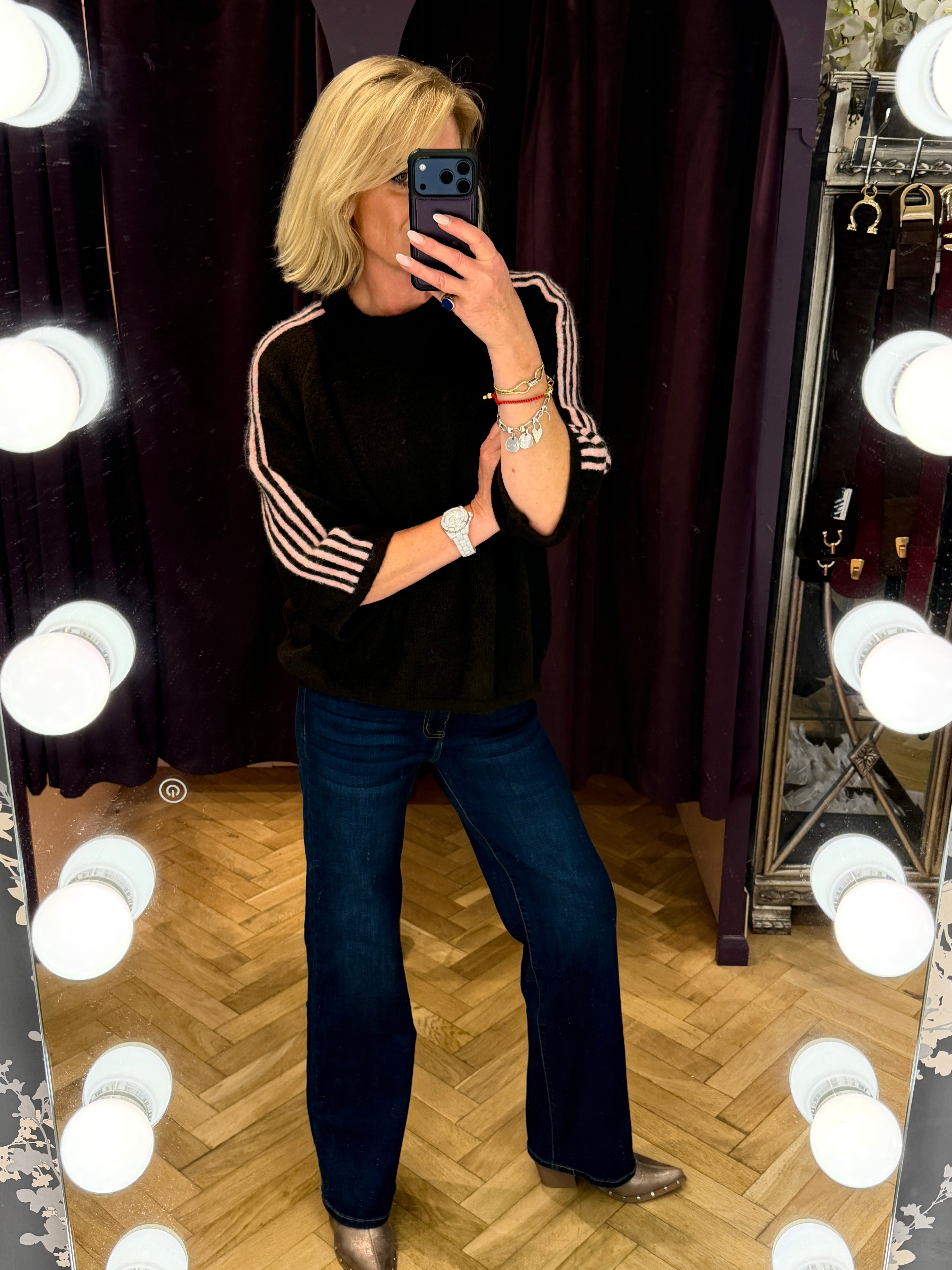 Iconic Stripe Sleeve Knit
