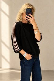 Iconic stripe sleeve knit