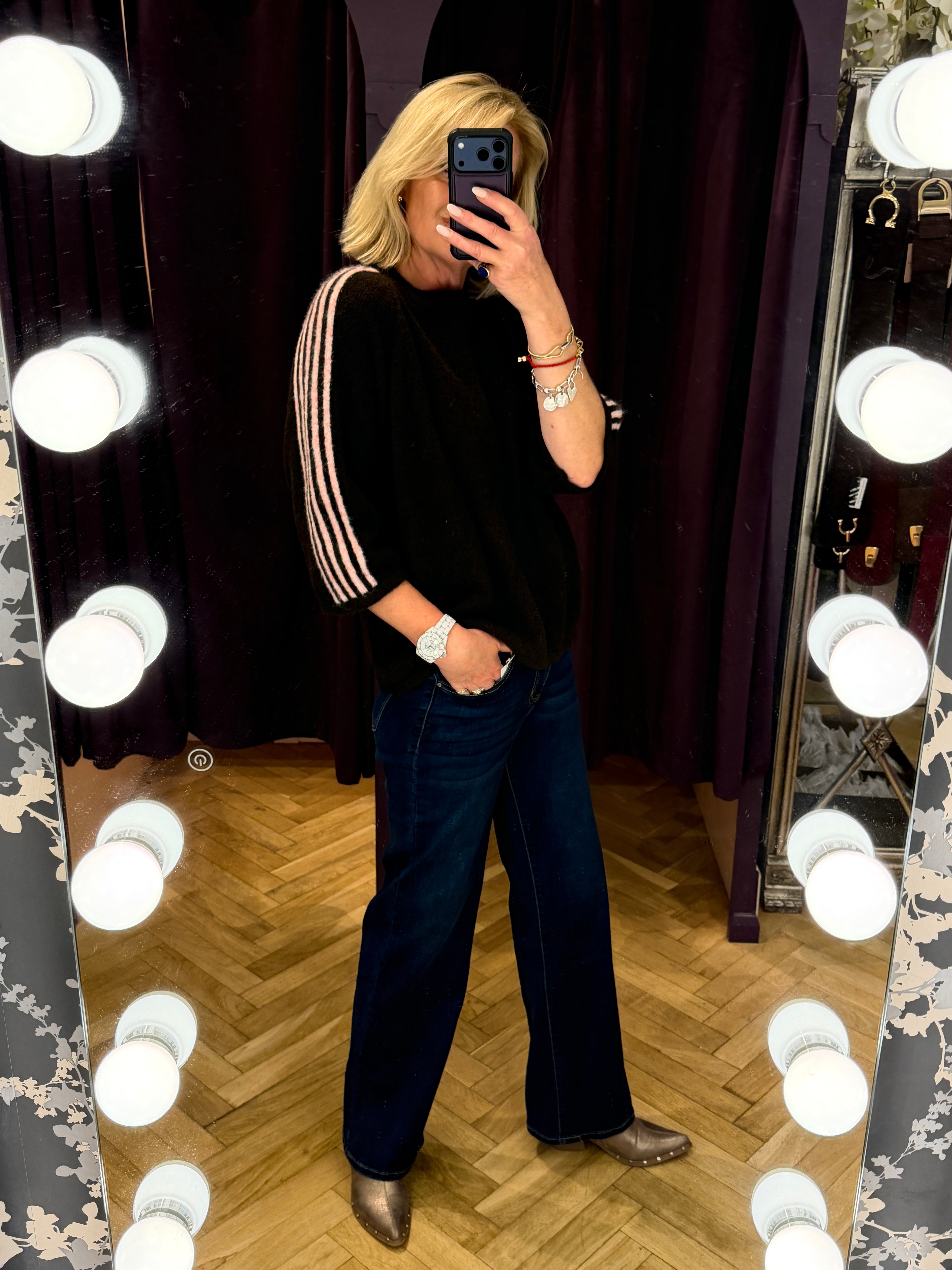 Iconic Stripe Sleeve Knit