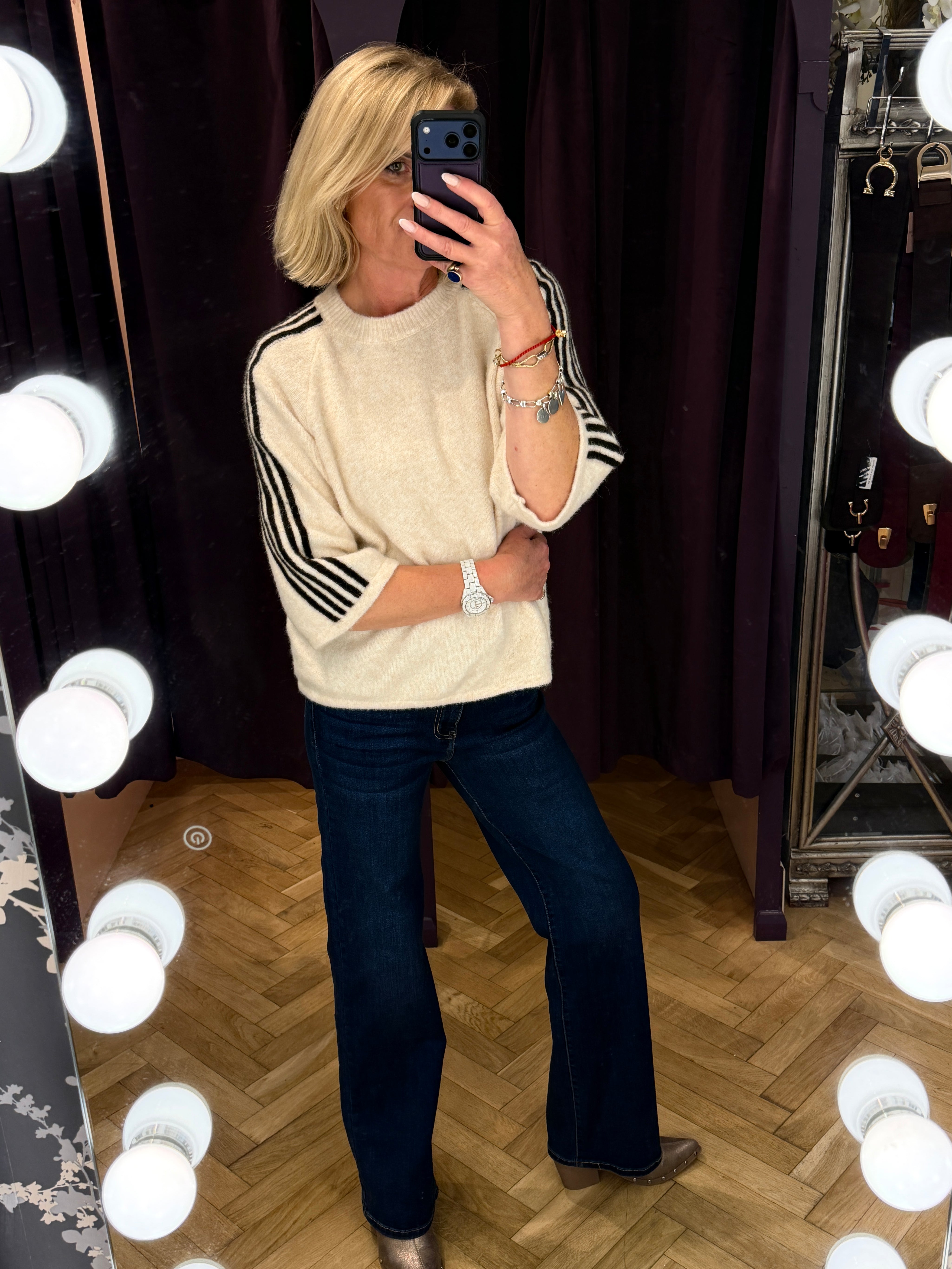Iconic Stripe Sleeve Knit