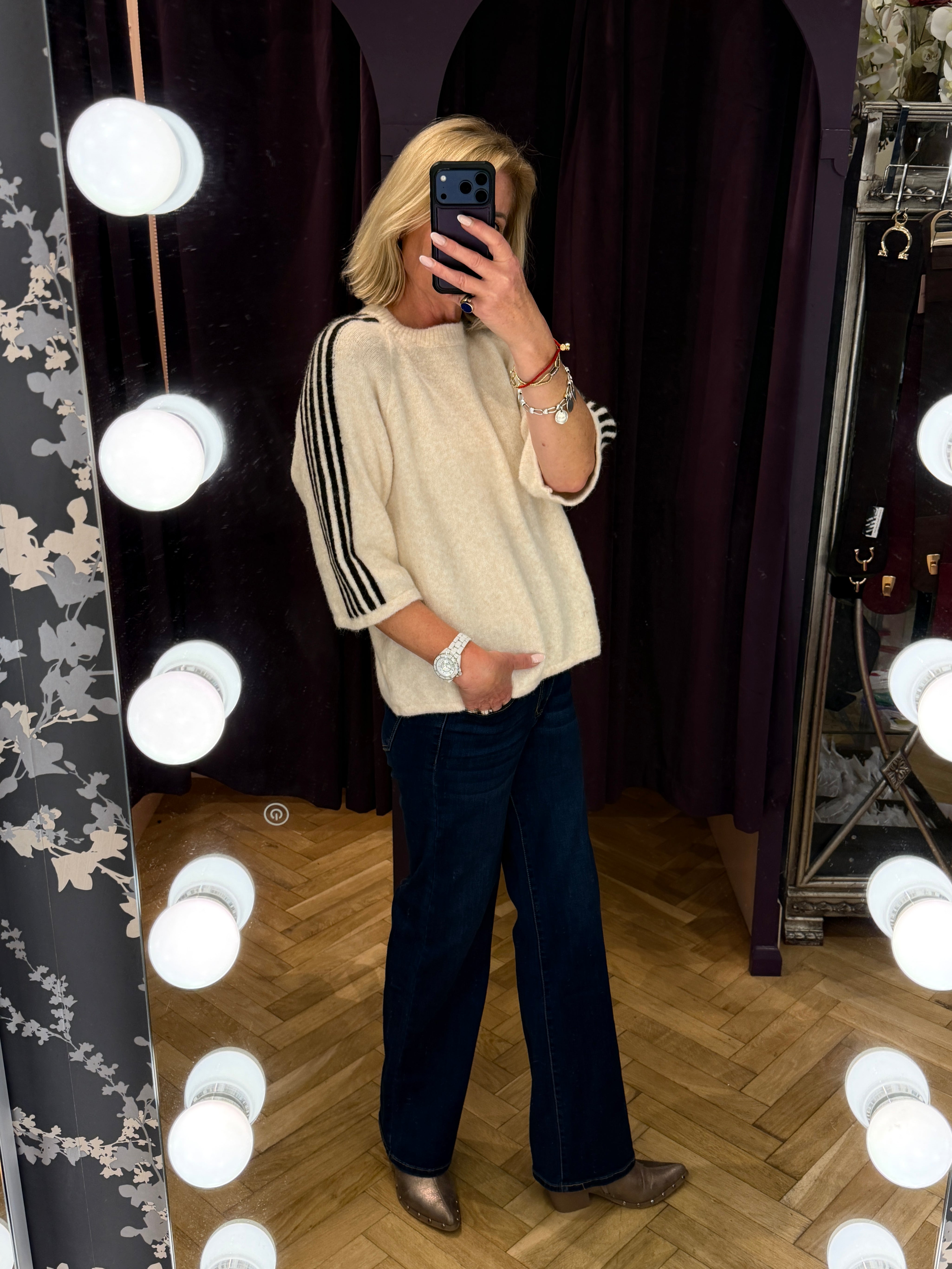 Iconic Stripe Sleeve Knit