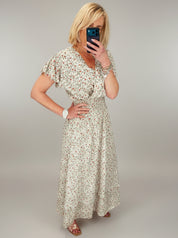 Ditsy Print  Tiered Dress