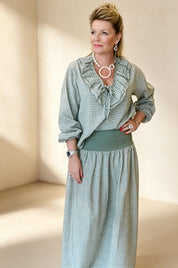 Valentine Gingham Frilly Front Shirt