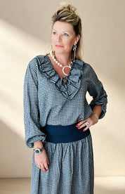 Valentine Gingham Frilly Front Shirt