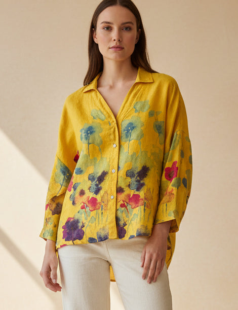 Claudia Painted Linen Shirt
