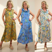 Painted Fishes Linen Dress
