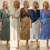 Dotty Bias Linen Skirt