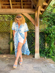 Azura Blue and White Tile Dress