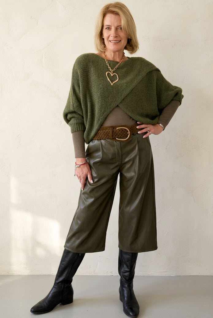 Faux Leather Cullottes