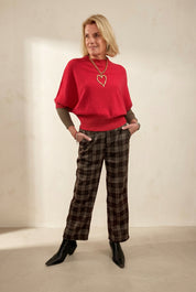 Tartan Straight Leg Trousers