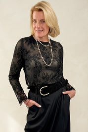 Lace Raw Edge Top
