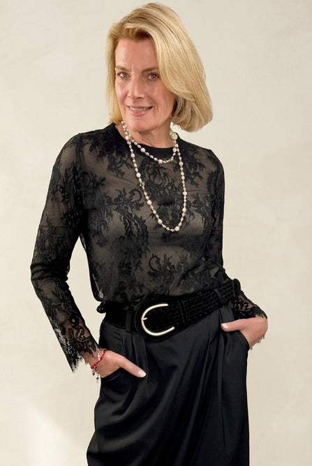 Lace Raw Edge Top