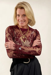 Lace Raw Edge Top