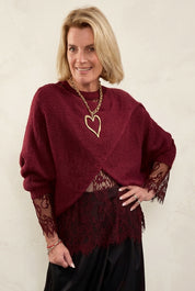 Lace Raw Edge Top