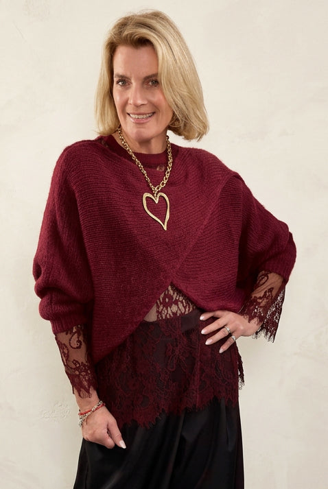 Lace Raw Edge Top