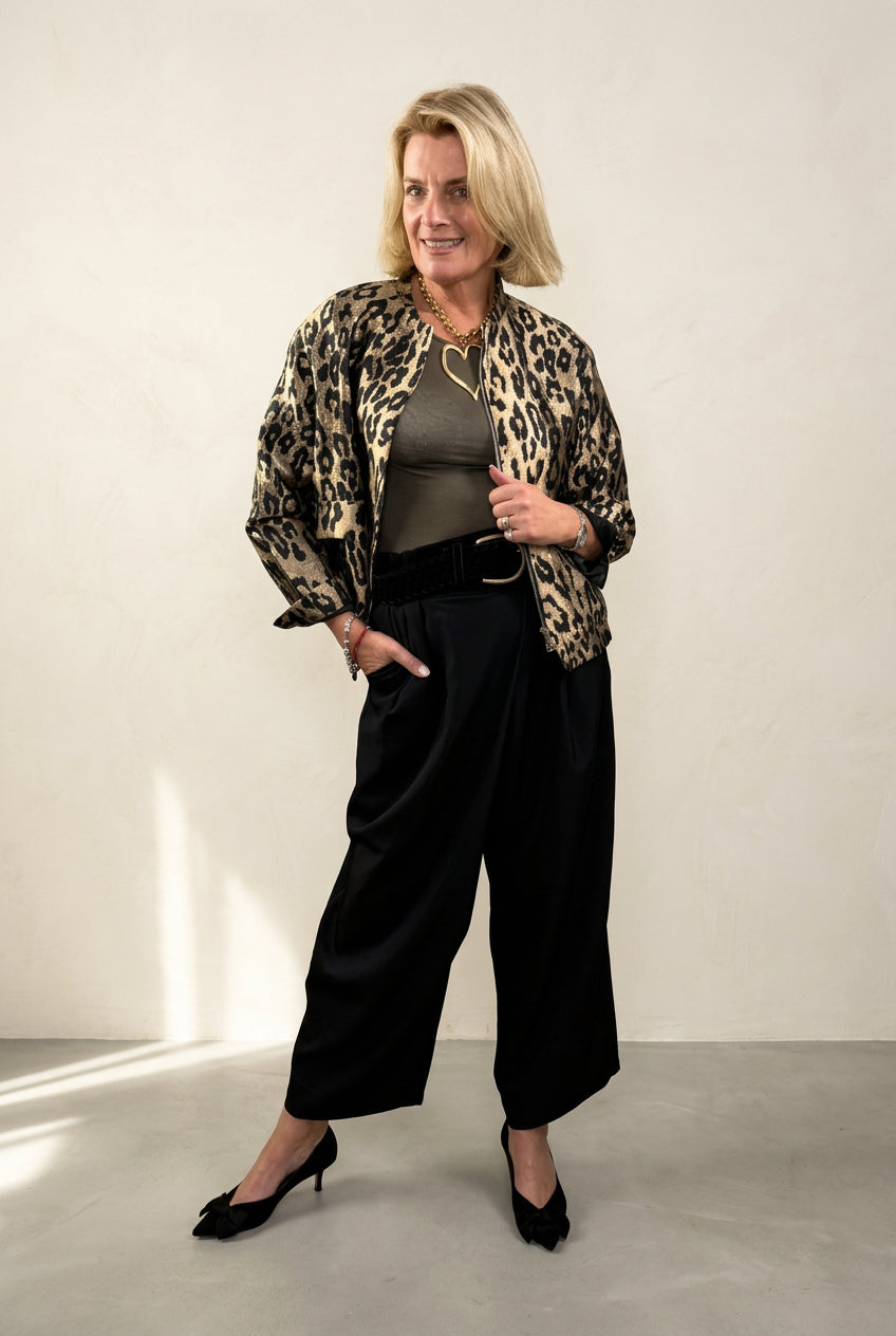 Golden Leopard Bomber Jacket
