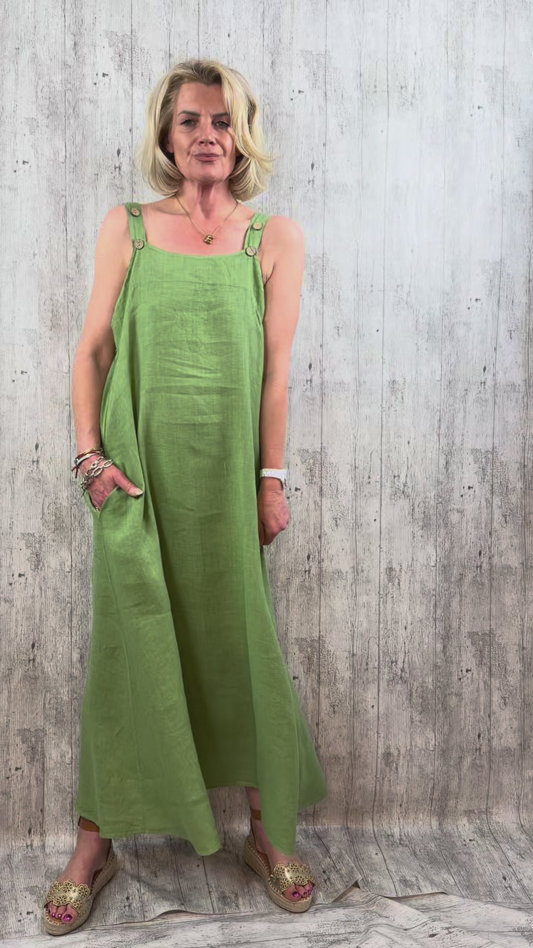 Linen Pinafore Dress