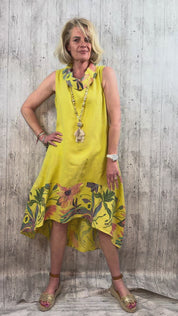 Petra Linen Cowel Neck Dress